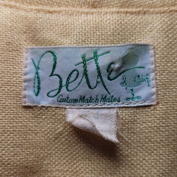 Vintage Bette of California Yellow Sleeveless Vest Custom Match Mates Old Money - Picture 4 of 8